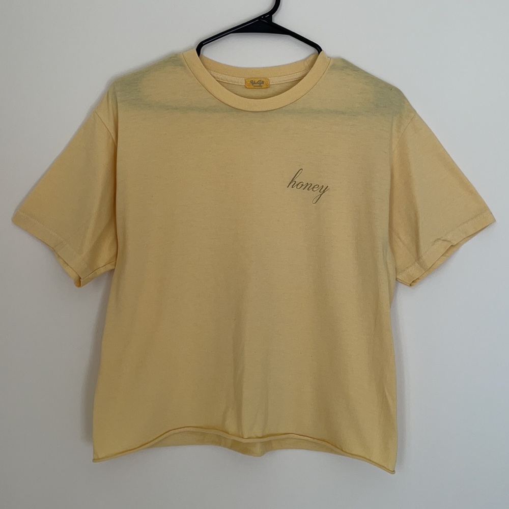 Brandy Melville Honey Short Sleeve Crop Top